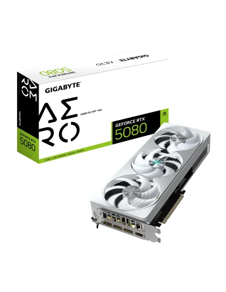 GIGABYTE GeForce RTX 5080 AERO OC SFF 16G Tarjeta Gráfica - 16GB GDDR7, 256 bits, PCI-E 5.0, 2730MHz Core Clock, 3 x