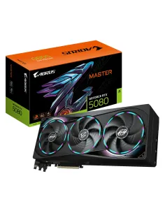 GIGABYTE AORUS GeForce RTX 5080 MASTER 16G Tarjeta Gráfica - 16GB GDDR7, 256 bits, PCI-E 5.0, 2805MHz Core Clock, 3 x