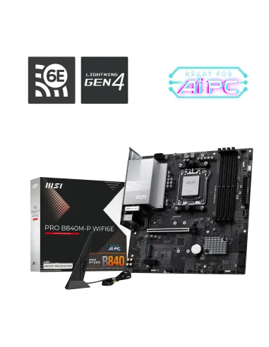 MSI PRO B840M-P WIFI6E placa base AMD B840 Zócalo AM5 micro ATX