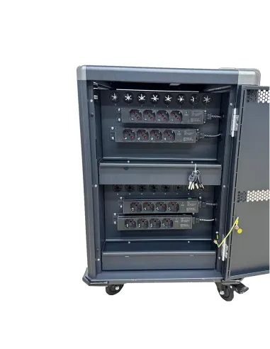 Ewent EW1703 carrito y armario de dispositivo portátil Carro de gestión y carga para dispositivos portátiles Negro, Gris