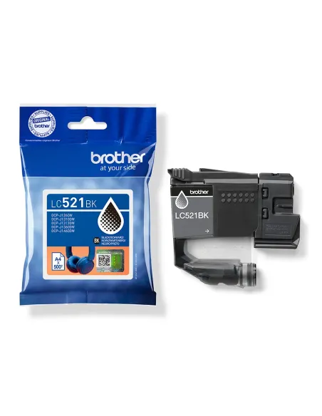 Brother LC521BK cartucho de tinta 1 pieza(s) Original Negro