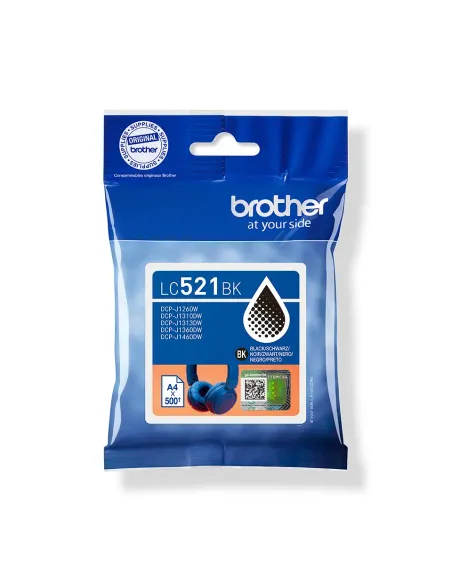 Brother LC521BK cartucho de tinta 1 pieza(s) Original Negro