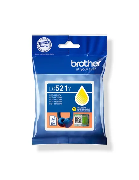 Brother LC521Y cartucho de tinta 1 pieza(s) Original Amarillo