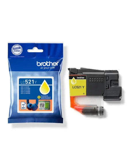 Brother LC521Y cartucho de tinta 1 pieza(s) Original Amarillo
