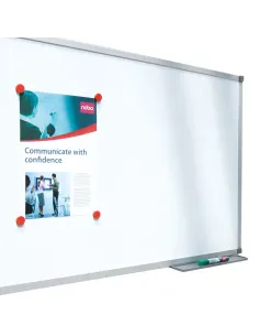 Nobo Pizarra blanca Basic magnética de acero 1200x900 mm con marco básico 2