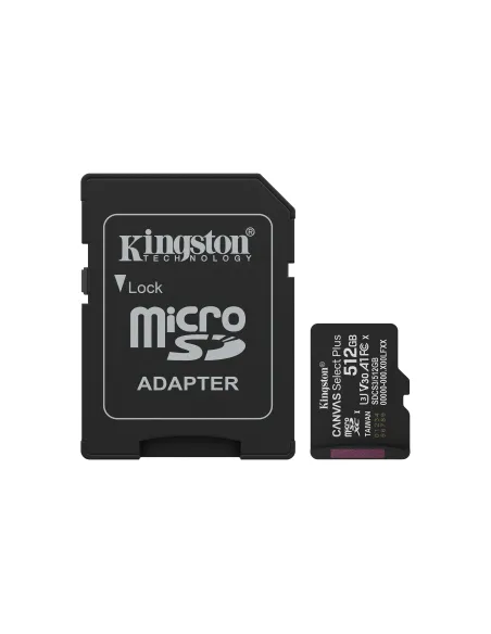 Kingston Technology 512GB microSDXC Canvas Select Plus Gen3 150MB s A1 (Incluye adaptador de SD)