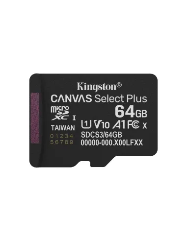 Kingston Technology 64GB microSDXC Canvas Select Plus Gen3 100MB s A1 (Incluye adaptador de SD)