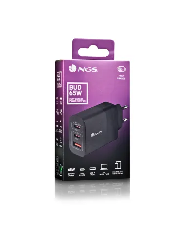 NGS BUD 65W Universal Negro Corriente alterna Carga rápida Interior