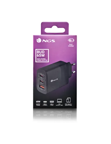 NGS BUD 65W Universal Negro Corriente alterna Carga rápida Interior