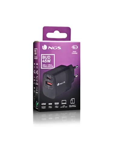 NGS BUD 45W Universal Negro Corriente alterna Carga rápida Interior