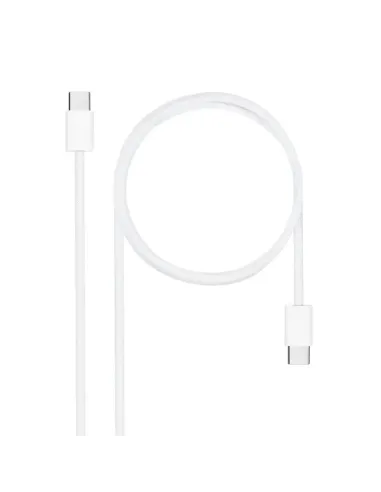 Nanocable Cable USB-C 2.0 60W 3A, USB-C/M-USB-C/M, Blanco, 1 m