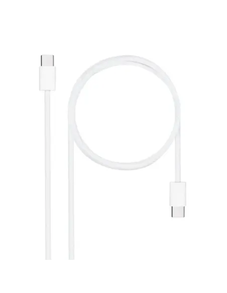 Nanocable Cable USB-C 2.0 60W 3A, USB-C/M-USB-C/M, Blanco, 1 m