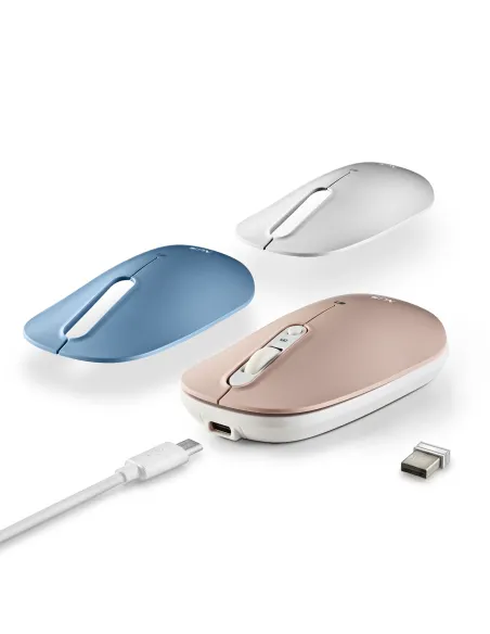 NGS SHELL RB ratón Oficina Ambidextro RF Wireless + Bluetooth Óptico 1600 DPI