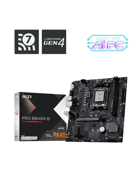MSI PRO B840M-B placa base AMD B840 Zócalo AM5 micro ATX