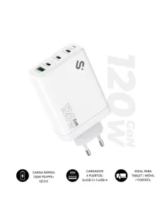 SUBBLIM CARGADOR GAN 120W CHARGER USB C+C+C+A