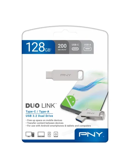 Memoria usb 3.2 - usb tipo c pny duo link 128gb