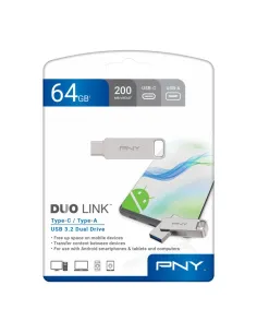 Memoria usb 3.2 - usb tipo c pny duo link 64gb