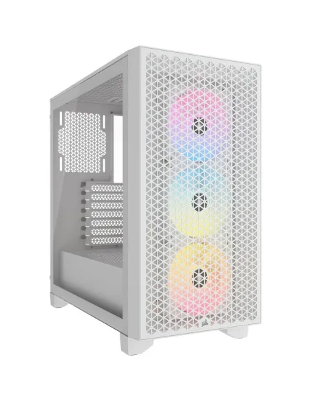 Caja ordenador gaming corsair 3000d airflow atx argb cristal templado blanca