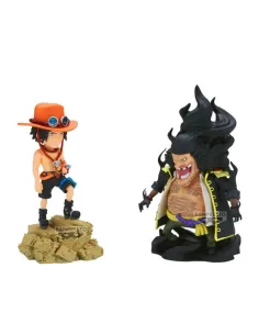 Figura banpresto one piece world collectable figure log stories portgas d.ace vs marshall d.teach 8cm