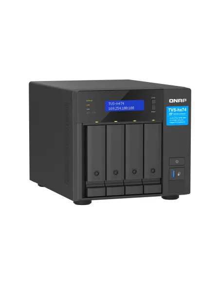 QNAP TVS-H474 NAS Torre Intel® Pentium® G7400 8 GB DDR4 0 TB QuTS hero Negro