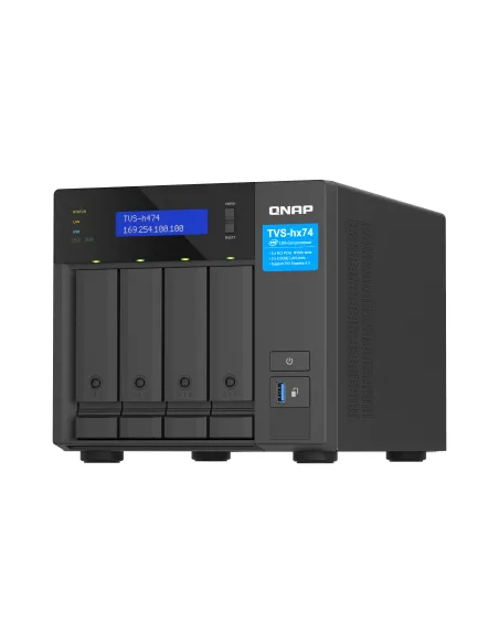 QNAP TVS-H474 NAS Torre Intel® Pentium® G7400 8 GB DDR4 0 TB QuTS hero Negro