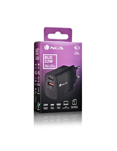 NGS BUD 33W Universal Negro Corriente alterna Carga rápida Interior