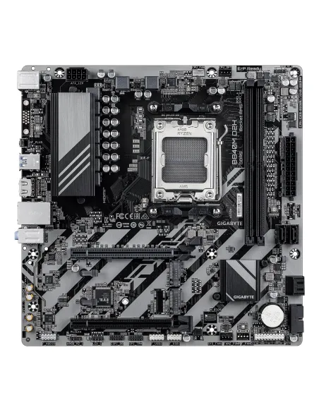 GIGABYTE B840M D2H Placa base - Procesadores AMD Ryzen 9000, VRM de 5+2+2 fases, hasta 7600 MHz DDR5, 1xPCIe 4.0 + 1xPCIe 3.0