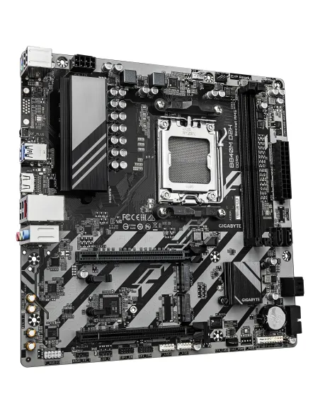 GIGABYTE B840M D2H Placa base - Procesadores AMD Ryzen 9000, VRM de 5+2+2 fases, hasta 7600 MHz DDR5, 1xPCIe 4.0 + 1xPCIe 3.0