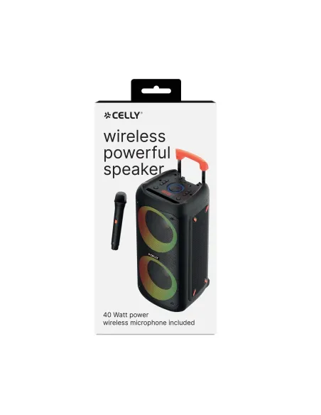 Celly PARTYSPEAKERWLM altavoz portátil o de fiesta Altavoz para fiestas Negro 40 W Celly PARTYSPEAKERWLM altavoz portátil o de fiesta Altavoz para fiestas Negro 40 W