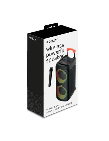 Celly PARTYSPEAKERWLM altavoz portátil o de fiesta Altavoz para fiestas Negro 40 W