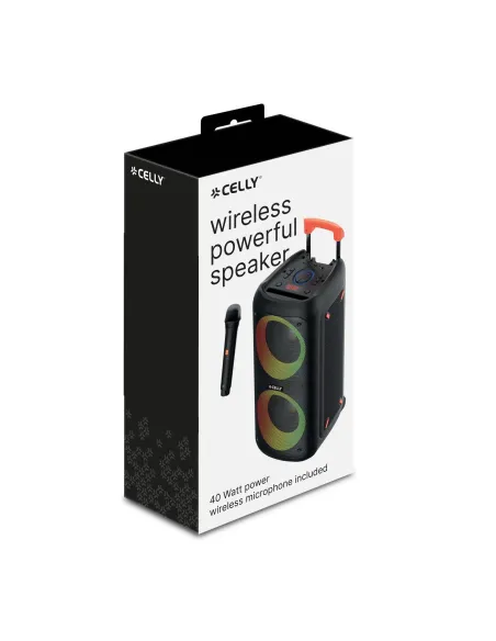 Celly PARTYSPEAKERWLM altavoz portátil o de fiesta Altavoz para fiestas Negro 40 W Celly PARTYSPEAKERWLM altavoz portátil o de fiesta Altavoz para fiestas Negro 40 W