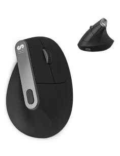 Raton inalambrico subblim vertical ergo dual mouse battery negro