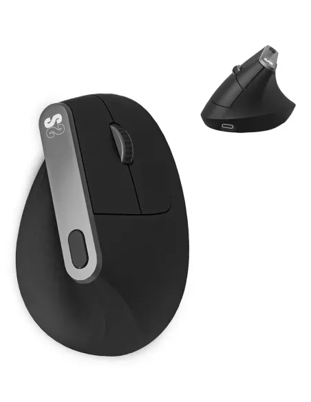 Raton inalambrico subblim vertical ergo dual mouse battery negro