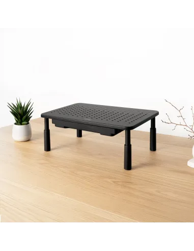 TooQ Soporte Elevador Multiusos para Monitor Portátil, Negro