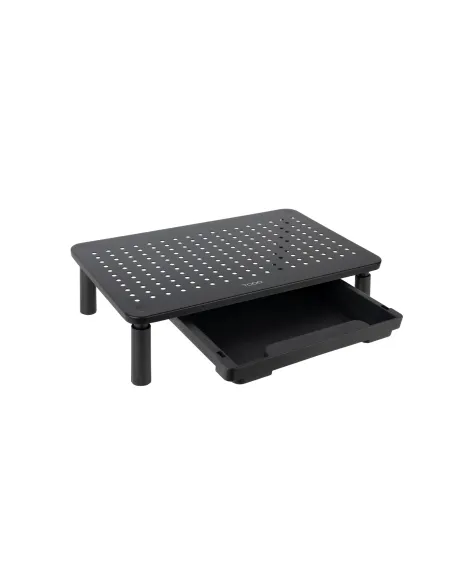 TooQ Soporte Elevador Multiusos para Monitor Portátil, Negro