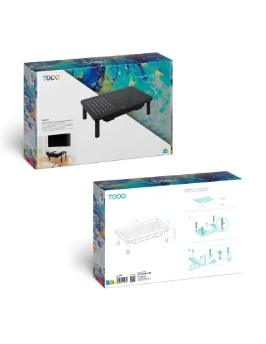 TooQ Soporte Elevador Multiusos para Monitor Portátil, Negro
