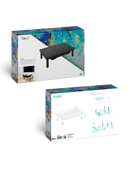 TooQ Soporte Elevador Multiusos para Monitor Portátil, Negro