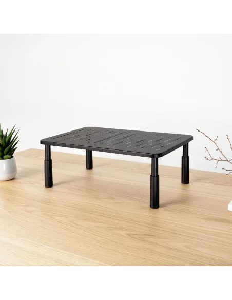 TooQ Soporte Elevador Multiusos para Monitor Portátil, Negro