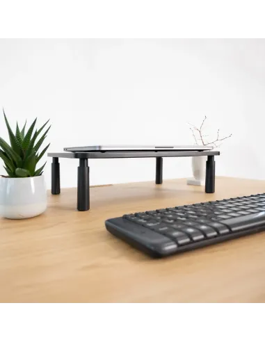 TooQ Soporte Elevador Multiusos para Monitor Portátil, Negro