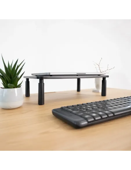 TooQ Soporte Elevador Multiusos para Monitor Portátil, Negro