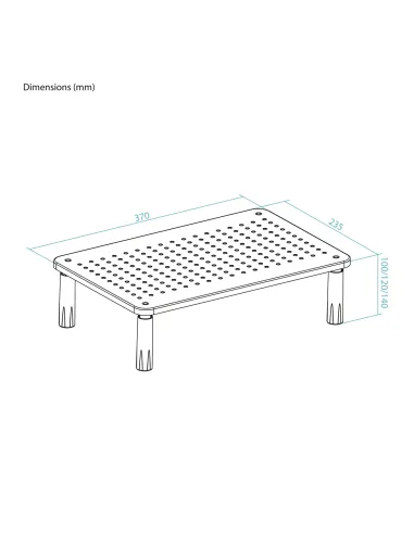 TooQ Soporte Elevador Multiusos para Monitor Portátil, Negro