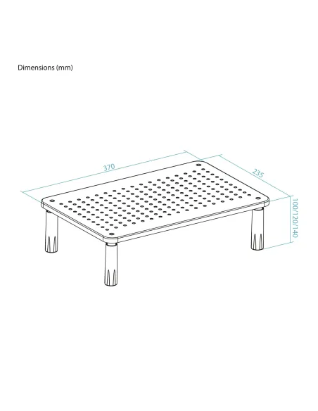 TooQ Soporte Elevador Multiusos para Monitor Portátil, Negro