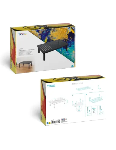 TooQ Soporte Elevador Multiusos para Monitor Portátil, Negro