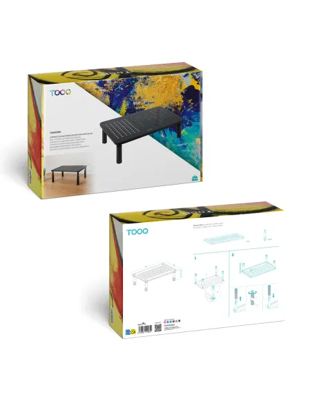TooQ Soporte Elevador Multiusos para Monitor Portátil, Negro