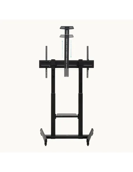 TooQ “AQUILES” Soporte de Suelo con Ruedas con Regulación de Altura para Pantallas 60"-100", Negro