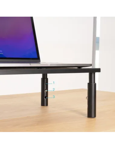 TooQ Soporte Elevador Multiusos para Monitor Portátil, Negro