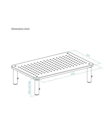 TooQ Soporte Elevador Multiusos para Monitor Portátil, Negro
