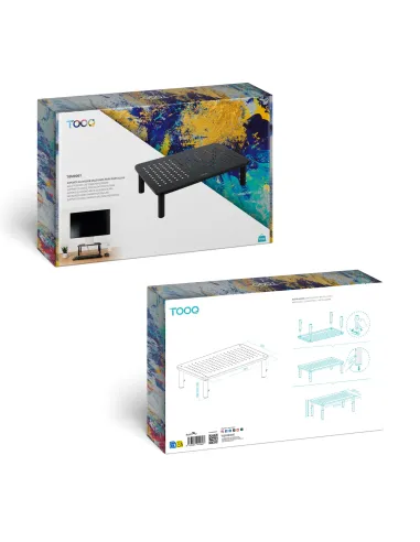 TooQ Soporte Elevador Multiusos para Monitor Portátil, Negro