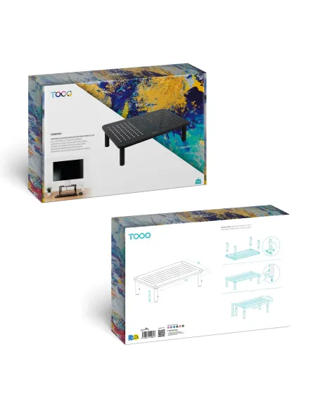 TooQ Soporte Elevador Multiusos para Monitor Portátil, Negro