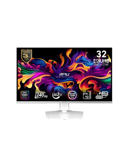 MSI MPG 321URXW QD-OLED pantalla para PC 80 cm (31.5") 3840 x 2160 Pixeles 4K Ultra HD Blanco